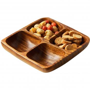Premier Housewares Acacia Wood 4 Section Serving Dish