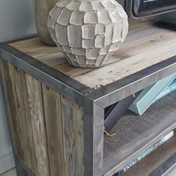 TV-Möbel aus Kiefer und Metall 150 cm indus