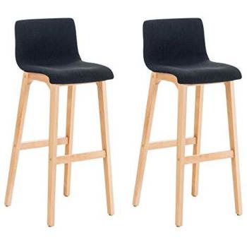 CLP HOVER Barhocker in Stoff – Doppelset, Holzgestell natura