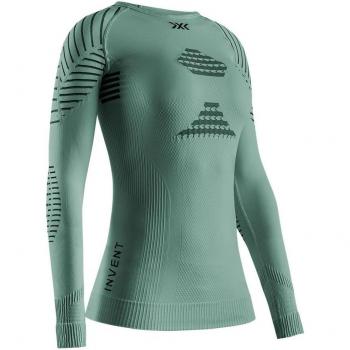 X-Bionic Invent 4.0 Women’s Long Sleeve Base Layer – Sage Green/Optical White (Size S)