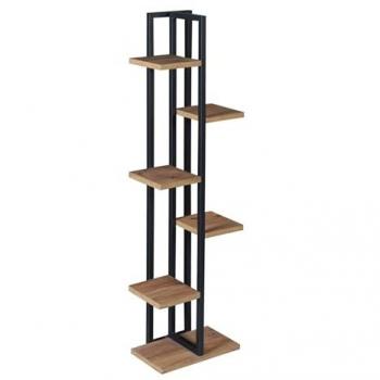 Support de plantes 5 niveaux, dimensions 120 × 34 × 21 cm, effet noyer noir