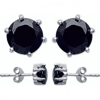 Pendientes de plata 'Esencial' negro rhodiado