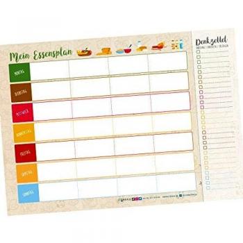 Itenga Küchen‑Kalender – A4, 50 Blatt, Essens‑Wochenplan