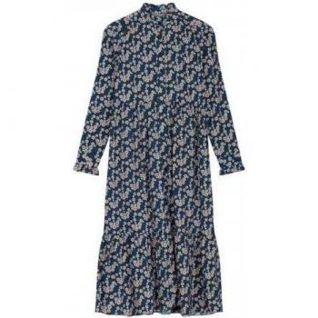 Regatta Orla Kiely Vestito lungo a maniche lunghe, design floreale blu-acqua (UK 10)