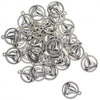 30 pièces de breloques voilier argent tibétain pour fabrication de colliers
