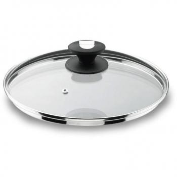 Couvercle en verre bord inox 14 cm