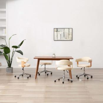 Chaises Crème Similicuir 4× – Modèle Pivotant Vidaxl