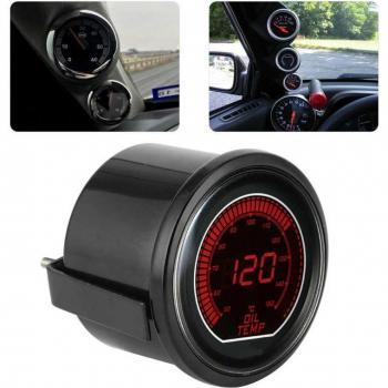 Blaues EVO‑Universal Öltemperatur-Display 52 mm (2″) – LED-Licht für Benzinmotoren 12 V