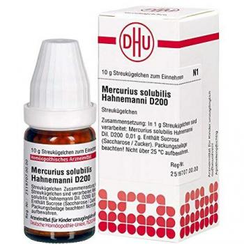 DHU Mercurius solubilis Hahnemanni D200 Streukügelchen, 10 g Globules