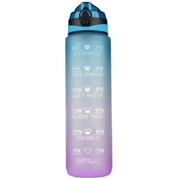 1L Outdoor Sports Water Bottle with Motivational Time Markings, BPA Free