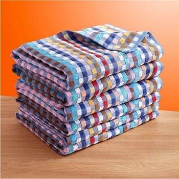 Lot de 6 torchons de travail bleus