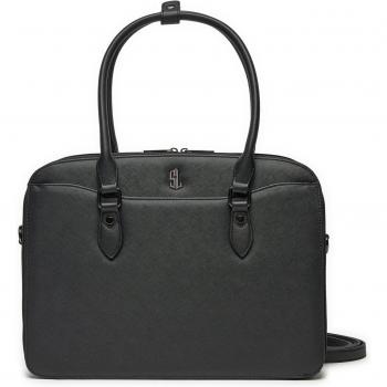 Scharf gehaltene Schwarztasche für Laptops, Semi Line P8279‑0