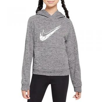 Nike Therma-FIT Hoodie Kinder Black/Light Smoke Grey/Heather/White 10-12Y