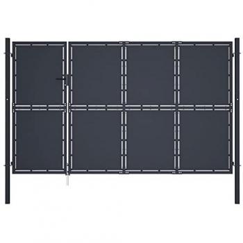 Anthrazitfarbenes Stahl Gartentor 350 x 150 cm