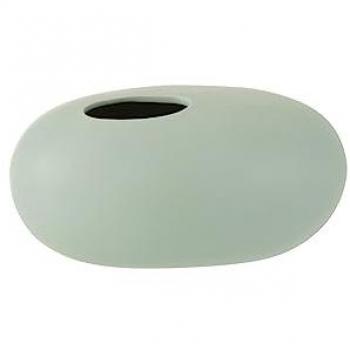 Ovale Éclat Vert Pastel – Vase en Céramique Uchi 25 cm
