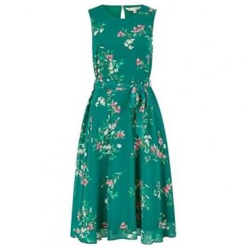 Robe Yumi verte à fleurs de marguerite