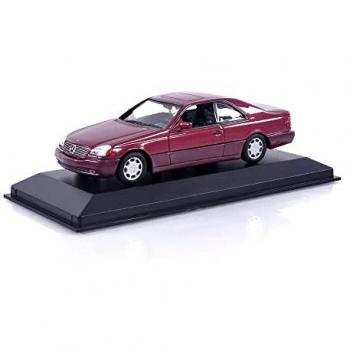 Mini-voiture de collection Mercedes-Benz 600 SEC Coupe 1992 Rouge Métallique