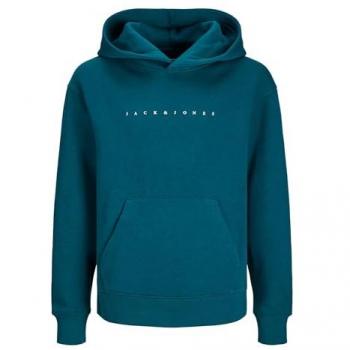 Felpa con Cappuccio Jack & Jones, Verde Teal, 14 Anni, Fit Loose