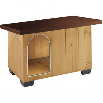 Ferplast Outdoor-Hundehütte Baita 80 – Umweltfreundliches Holz, Aluminumschloss