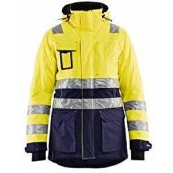 Krähe Blaklader Damen Jacke, gelb marine, hochsichtbar, L
