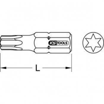 Set di Punta Torx 1/4 25 mm INOX T30 (5 unità)