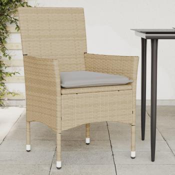 Sedie da Giardino con Cuscini 2 pz Beige in Polyrattan Vidaxl 52230