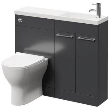 1000mm Gloss Grey Napoli Combination Vanity Unit with 2 Doors