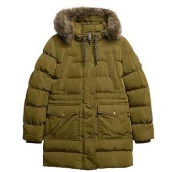 Doudoune Superdry Femme Everest Olive Fausse Fourrure Taille 40