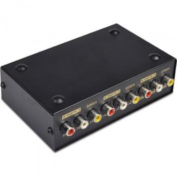 Commutateur vidéo composite 2 ports RCA L/R 2 en 1 pour lecteur DVD E65C