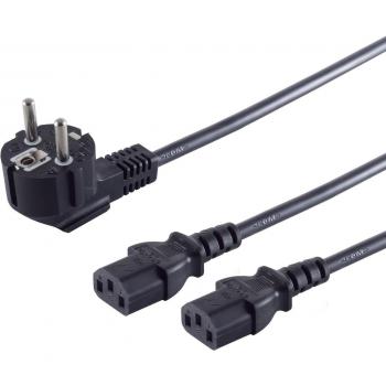 S/CONN Y-Netzanschlusskabel, 1,8 m, 2x Kaltgerätebuchse