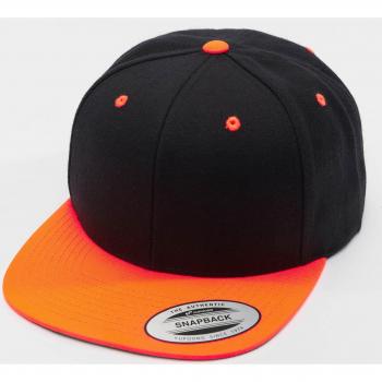 Flex Cap FLEXFIT Unisex Classic Snapback 2-Tone, Damen, Gr. one size, orange (schwarz, neonorange), 80% Polyacryl, 20% Wolle, unifarben, casual, Caps