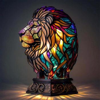 Lámpara de escritorio León en metal decorativo