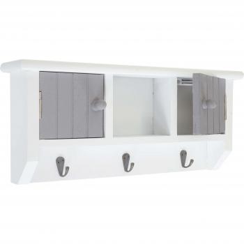 Bois Massif Porte-Clés Étagère Gris Blanc 040003587
