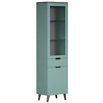 Standvitrine Melton blau matt B/H/T: ca. 49x195x37 cm