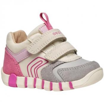 Geox Iupidoo Da Ginnastica Neonati – Grigio/Corallo (EU20)