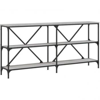 Console moderne d'entrée avec support métallique et étagères – 160 x 30 x 75 cm