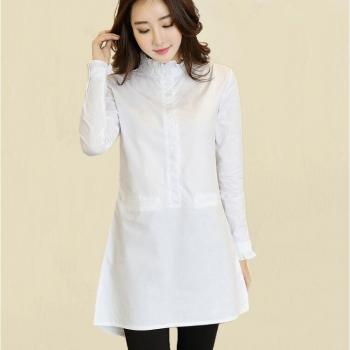 Chemise blanche à volants pour femmes