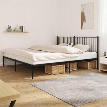 VidaXL Metal Bed Frame without Mattress Black 193x203cm