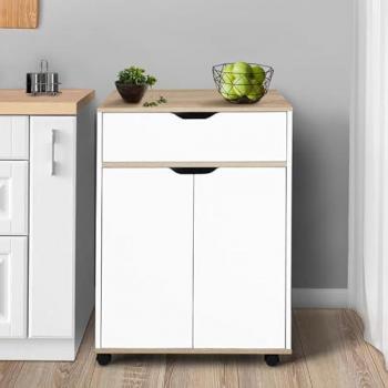 Mueble Multifuncional Cosy 60 cm: Cajón Blanco y Estantes de Haya