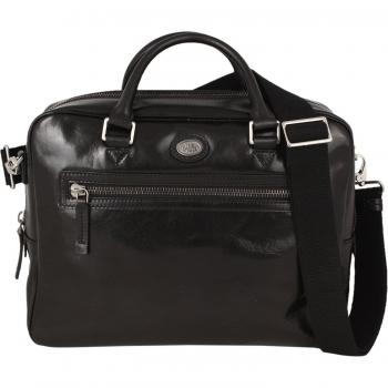 The Bridge Story Uomo Black Leather Briefcase 37 cm