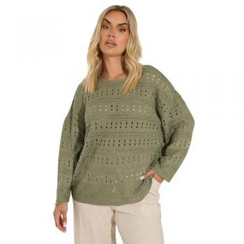 Curve Green Pointelle Knitted Top for Women – Size 18‑20