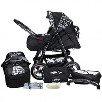 Bergsteiger Rio Kombikinderwagen mit Softtragetasche White Flowers