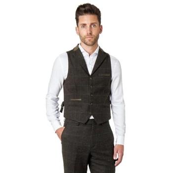 Vitori Green Tweed Waistcoat for Men – Elegant Heritage Style (42)