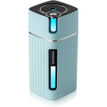 Holzmaserung Mini Luftbefeuchter 300 ml – USB‑Ultraschall‑Aromadiffusor mit RGB-LED-Licht, ideal fürs Auto & Heim