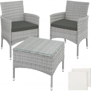 Lucerne Outdoor Furniture Set with 2 Armchairs and Coffee Table