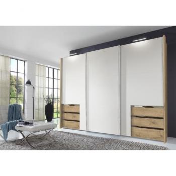 Schwebetürenschrank Level36 – 300 × 216 × 65 cm, weiß