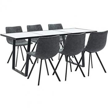 VidaXL Set da Pranzo 7 Pz con Tavolo e Sedie in Similpelle