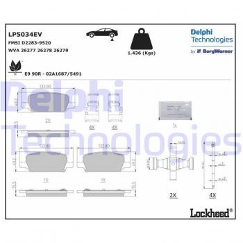 Disques de frein DELPHI LP5034EV – Kit complet