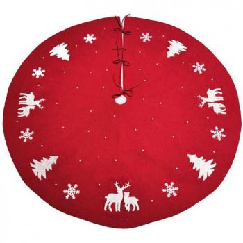 Gestrickte Weihnachtsbaumdecke 48 Zoll mit dekorativen Perlen für die Feiertage