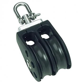 Barton Marine Dual-Action Swivel Pulley 350kg 8mm Black 30x90 mm Unisex